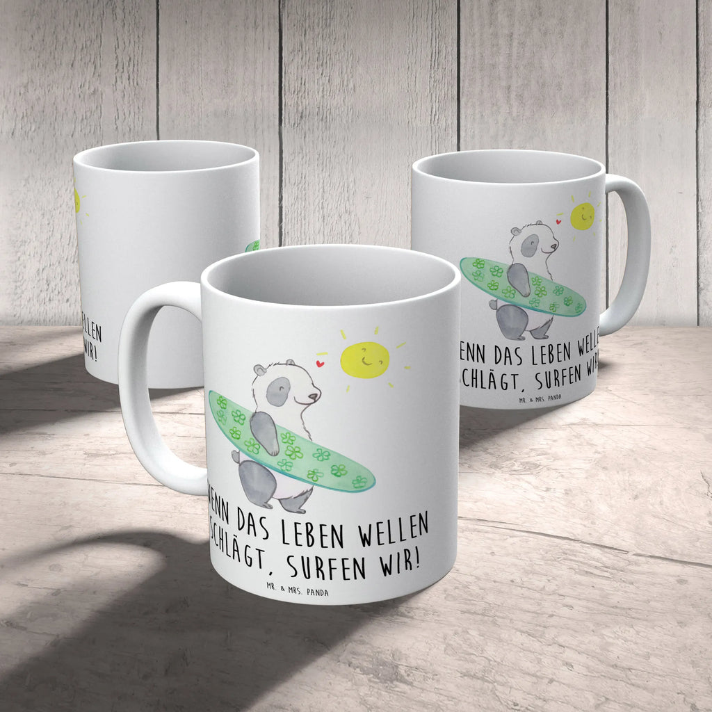 Mug Wenn das Leben Wellen schlägt, surfen wir! Kaffeetasse, Bürotasse, Teetasse, Geschenktasse, Tasse mit Zitaten, Tasse, Tasse mit Motiven, Keramiktasse, Porzellantasse, Sommer, Sommermotive, Urlaubsmotive, Produkte für Urlauber, Sommer Produkte