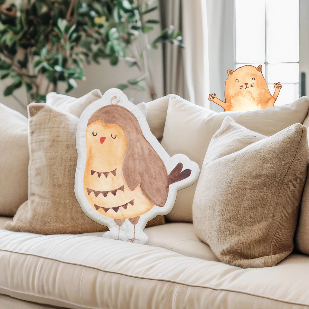 Animal Pillow Owl Satisfied owl, forest animal, bird, nocturnal, gift ideas, birthday present, illustrated, funny, romantic gift, owl decor, Owl saying, Pun funny, Romantic, Saying beautiful, Owl, Love saying, Wedding anniversary gift, Owl deco