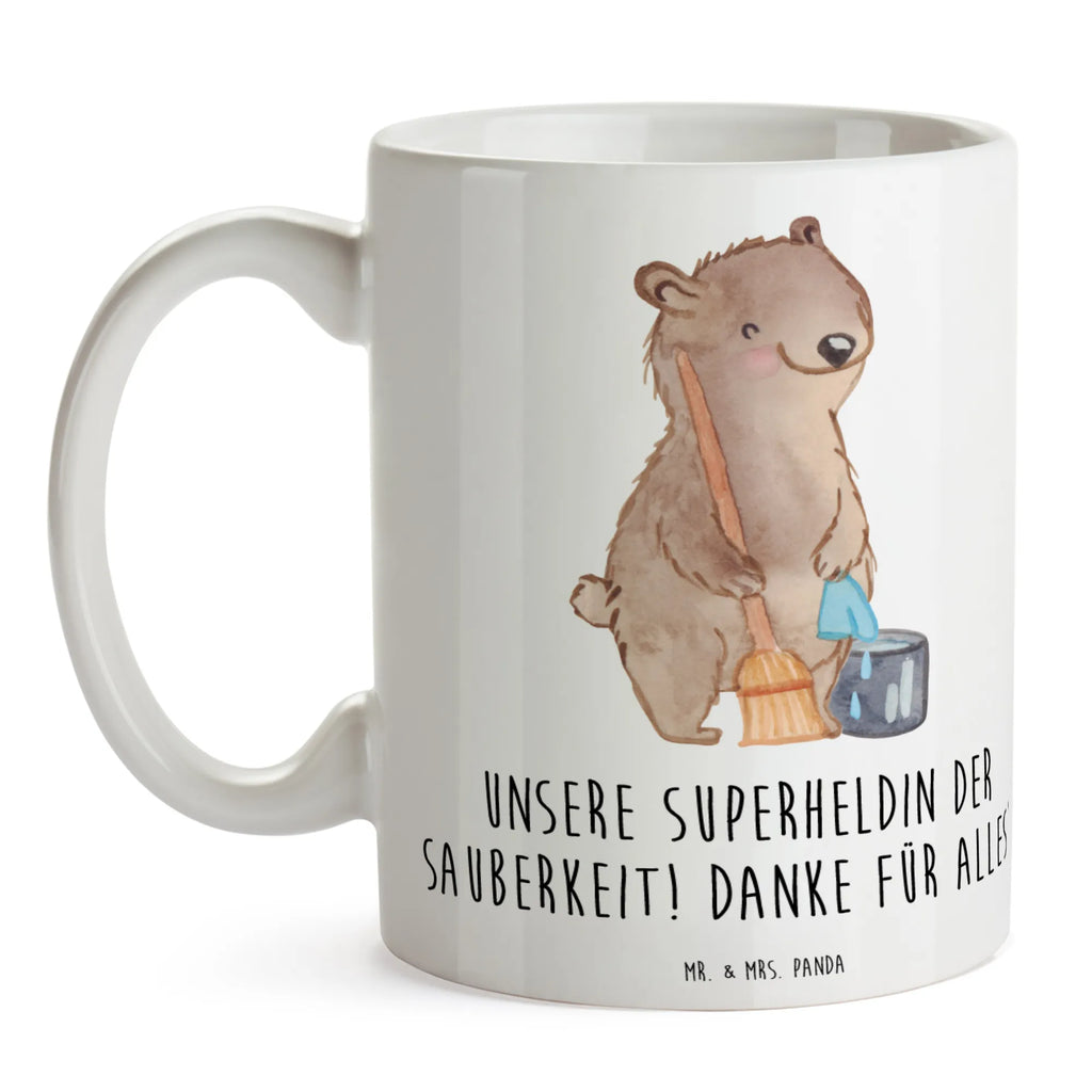 Tasse Putzfrau Superheldin Keramiktasse, Porzellantasse, Teetasse, Kaffeetasse, Tasse mit Motiven, Bürotasse, Tasse mit Zitaten, Geschenktasse, Tasse