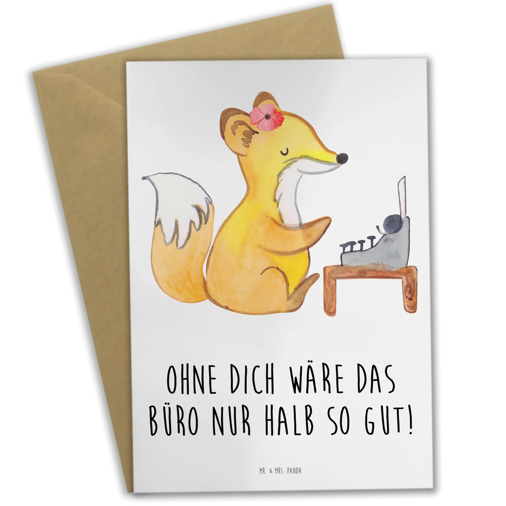 Greetings card Ohne dich wäre das Büro nur halb so gut! Geburtstagskarte, Hochzeitskarte, Ansichtskarten, Klappkarte, Glückwunschkarte, Einladungskarte, Karte, Grußkarte