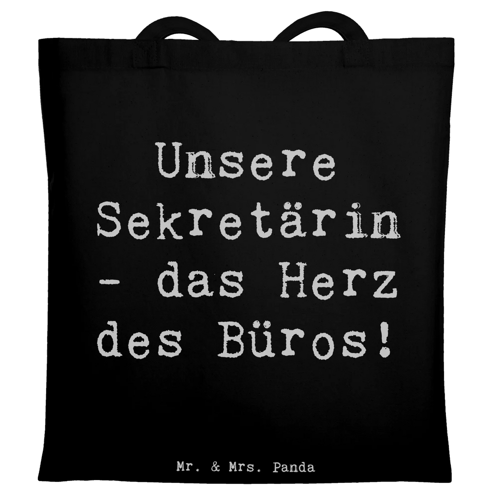 Tragetasche Unsere Sekretärin - das Herz des Büros! Beuteltasche, Beutel, Einkaufstasche, Jutebeutel, Stoffbeutel, Tasche, Shopper, Umhängetasche, Strandtasche, Schultertasche, Stofftasche, Tragetasche, Badetasche, Jutetasche, Einkaufstüte, Laptoptasche