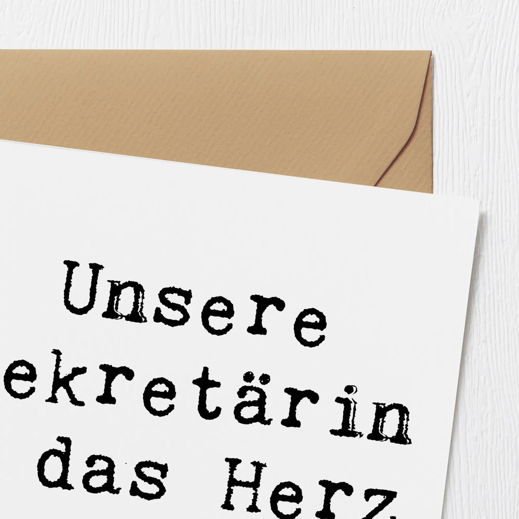 Deluxe Karte Spruch Sekretärin Herz Geburtstagskarte, Grußkarte, Einladungskarte, Glückwunschkarte, Hochwertige Klappkarte, Klappkarte, Hochwertige Grußkarte, Hochzeitskarte, Karte