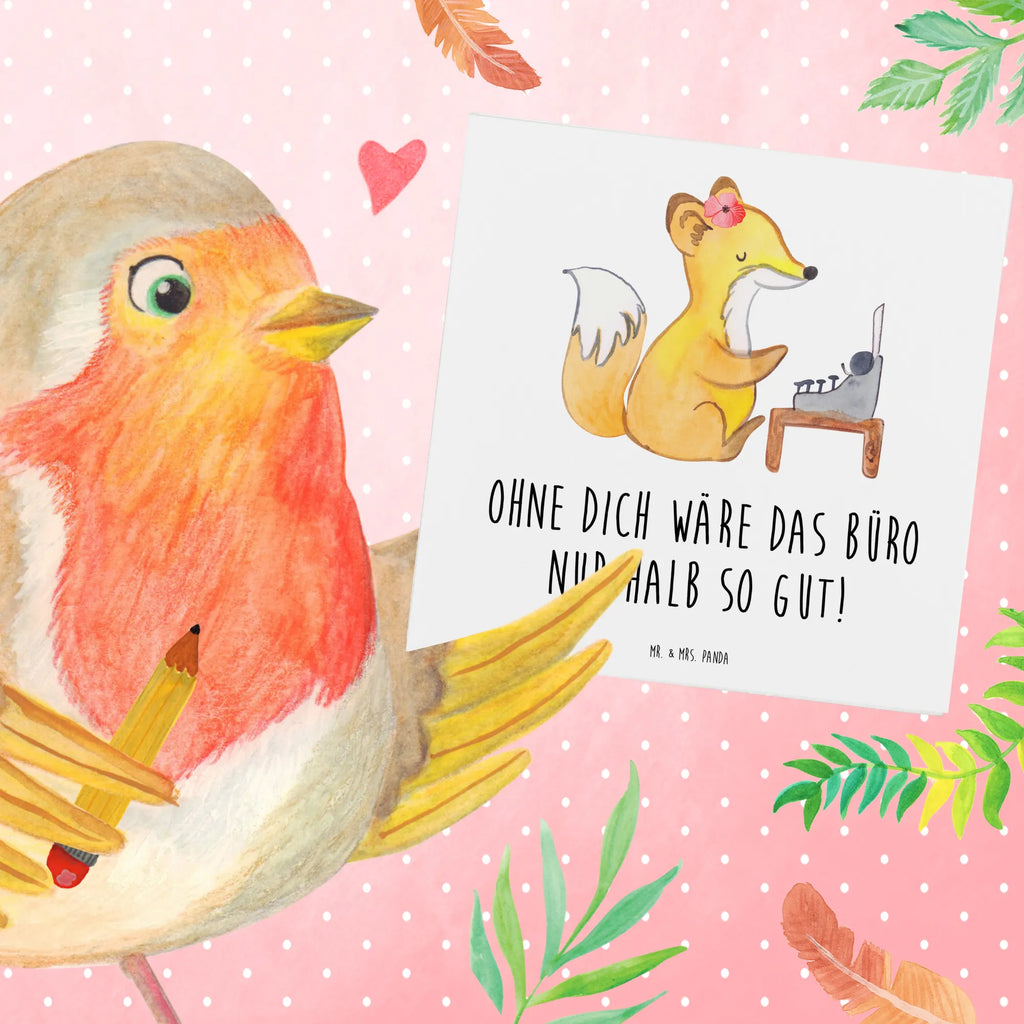 Deluxe Card Ohne dich wäre das Büro nur halb so gut! Hochwertige Klappkarte, Grußkarte, Einladungskarte, Hochzeitskarte, Karte, Hochwertige Grußkarte, Glückwunschkarte, Geburtstagskarte, Klappkarte