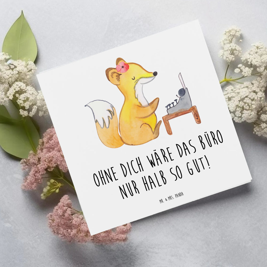 Deluxe Card Ohne dich wäre das Büro nur halb so gut! Hochwertige Klappkarte, Grußkarte, Einladungskarte, Hochzeitskarte, Karte, Hochwertige Grußkarte, Glückwunschkarte, Geburtstagskarte, Klappkarte