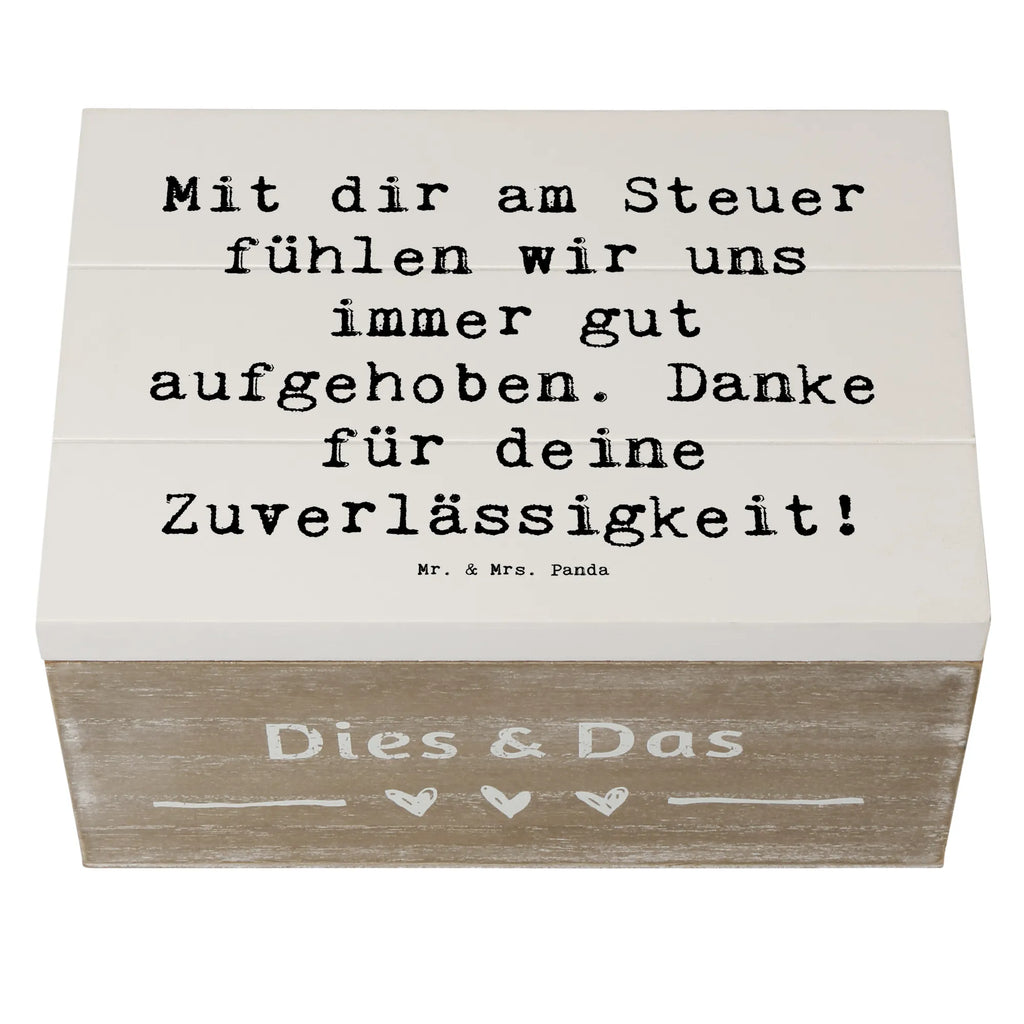 Wooden chest Saying Mit dir am Steuer fühlen wir uns immer gut aufgehoben. Danke für deine Zuverlässigkeit! Holzkiste, Kiste, Schatzkiste, Truhe, Schatulle, XXL, Erinnerungsbox, Erinnerungskiste, Dekokiste, Aufbewahrungsbox, Geschenkbox, Geschenkdose