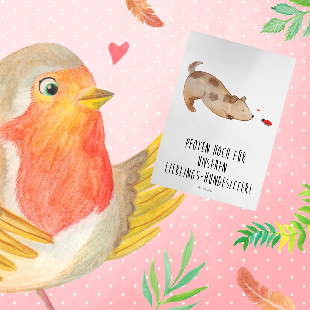 Greetings card Pfoten hoch für unseren Lieblings-Hundesitter! Grußkarte, Geburtstagskarte, Klappkarte, Karte, Einladungskarte, Glückwunschkarte, Hochzeitskarte, Ansichtskarten