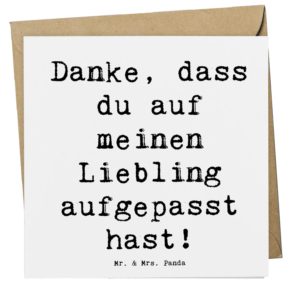 Deluxe Card Saying Danke, dass du auf meinen Liebling aufgepasst hast! Glückwunschkarte, Klappkarte, Hochzeitskarte, Einladungskarte, Karte, Geburtstagskarte, Hochwertige Klappkarte, Grußkarte, Hochwertige Grußkarte