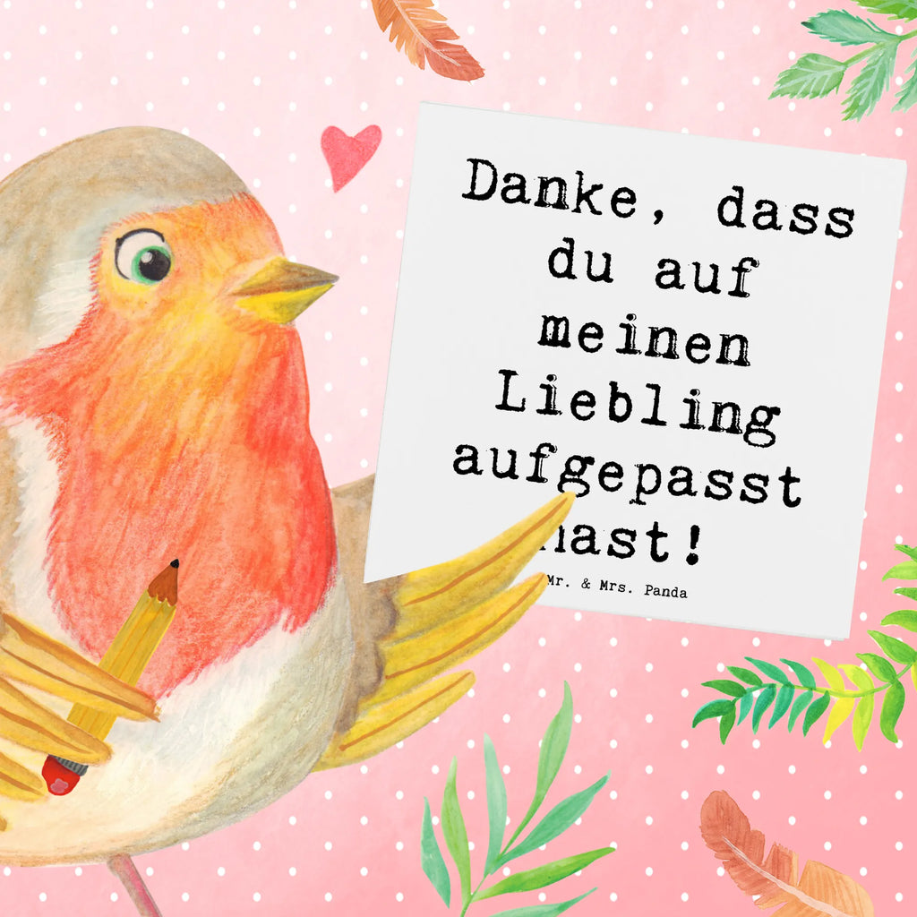 Deluxe Card Saying Danke, dass du auf meinen Liebling aufgepasst hast! Glückwunschkarte, Klappkarte, Hochzeitskarte, Einladungskarte, Karte, Geburtstagskarte, Hochwertige Klappkarte, Grußkarte, Hochwertige Grußkarte