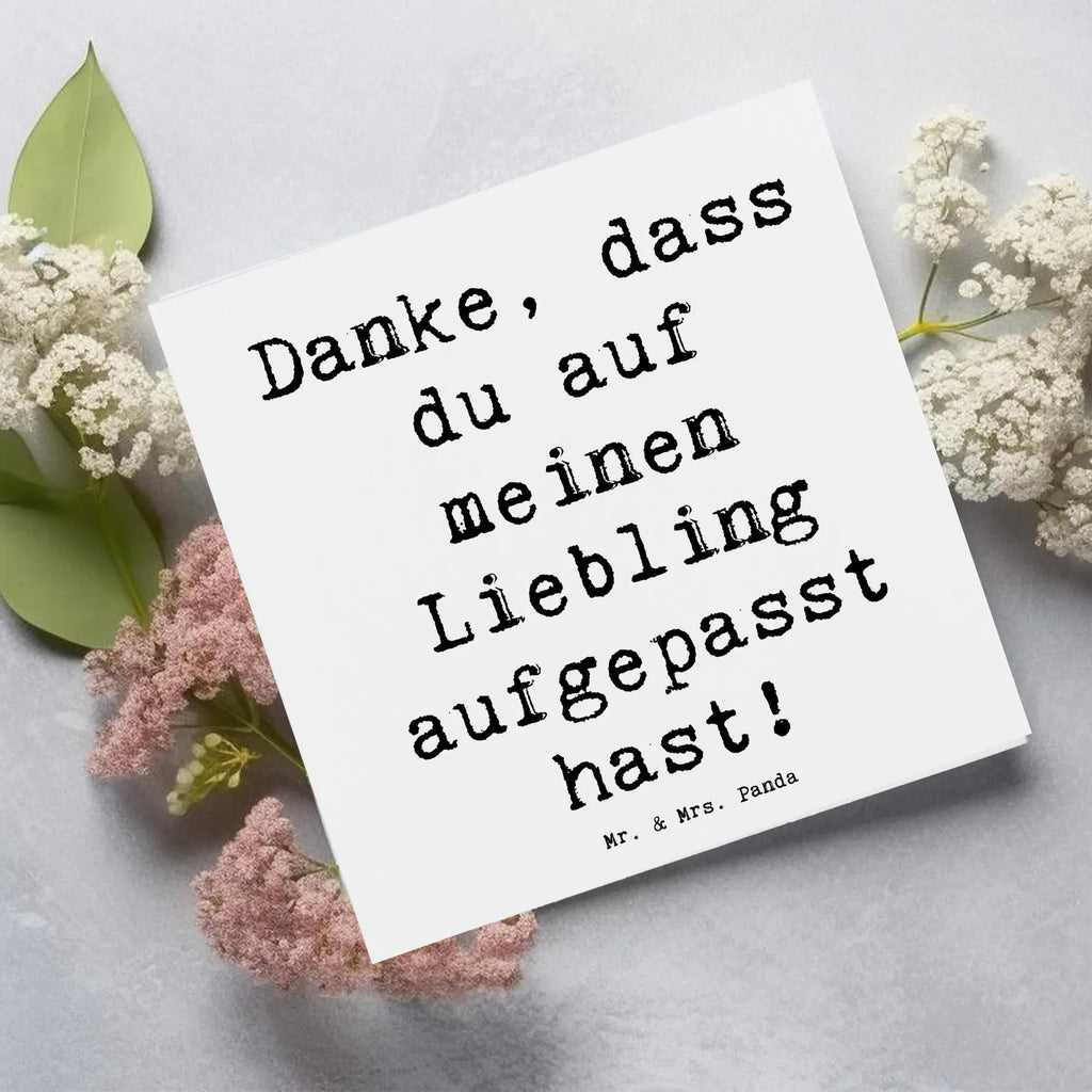 Deluxe Card Saying Danke, dass du auf meinen Liebling aufgepasst hast! Glückwunschkarte, Klappkarte, Hochzeitskarte, Einladungskarte, Karte, Geburtstagskarte, Hochwertige Klappkarte, Grußkarte, Hochwertige Grußkarte