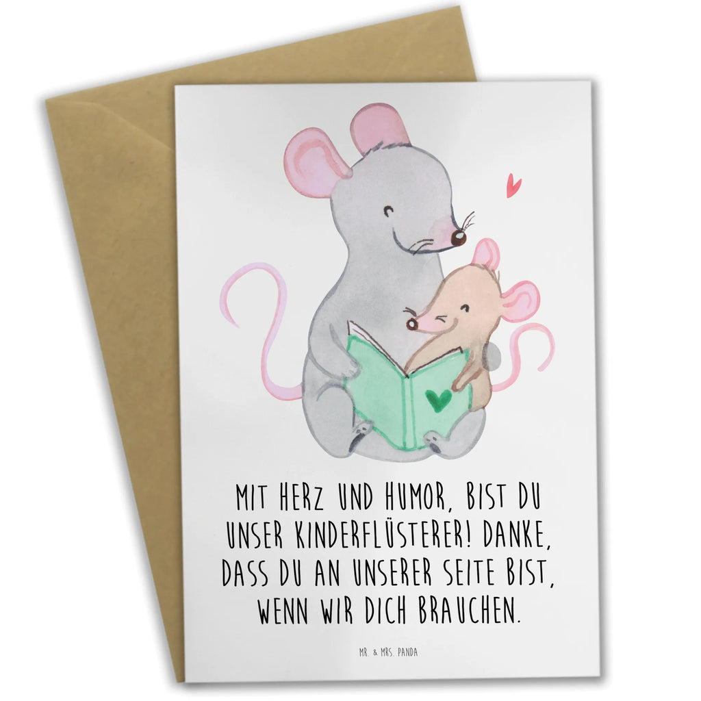 Greetings card Mit Herz und Humor, bist du unser Kinderflüsterer! Danke, dass du an unserer Seite bist, wenn wir dich brauchen. Geburtstagskarte, Einladungskarte, Klappkarte, Karte, Grußkarte, Glückwunschkarte, Ansichtskarten, Hochzeitskarte