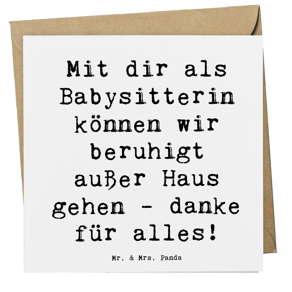 Deluxe Card Saying Mit dir als Babysitterin können wir beruhigt außer Haus gehen - danke für alles! Karte, Grußkarte, Klappkarte, Einladungskarte, Glückwunschkarte, Hochzeitskarte, Geburtstagskarte, Hochwertige Grußkarte, Hochwertige Klappkarte