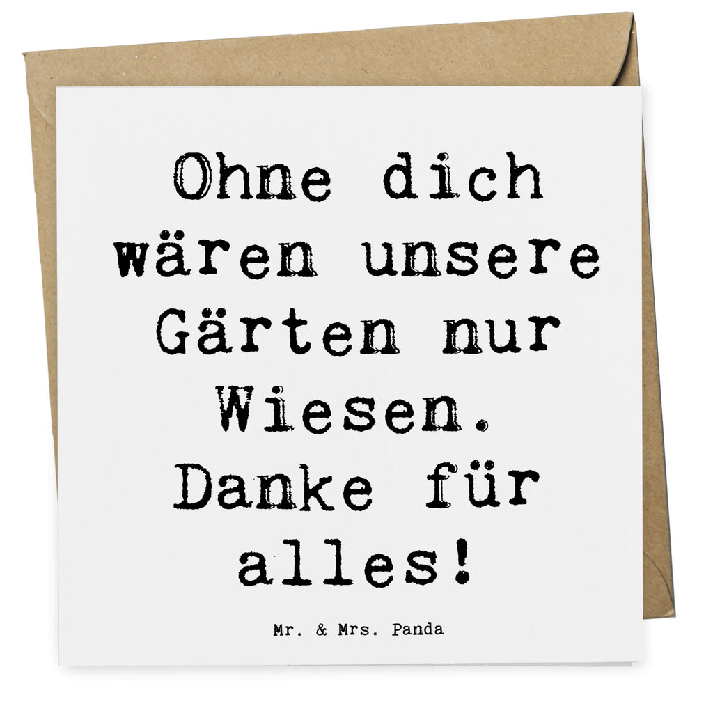 Deluxe Card Saying Ohne dich wären unsere Gärten nur Wiesen. Danke für alles! Karte, Grußkarte, Klappkarte, Einladungskarte, Glückwunschkarte, Hochzeitskarte, Geburtstagskarte, Hochwertige Grußkarte, Hochwertige Klappkarte