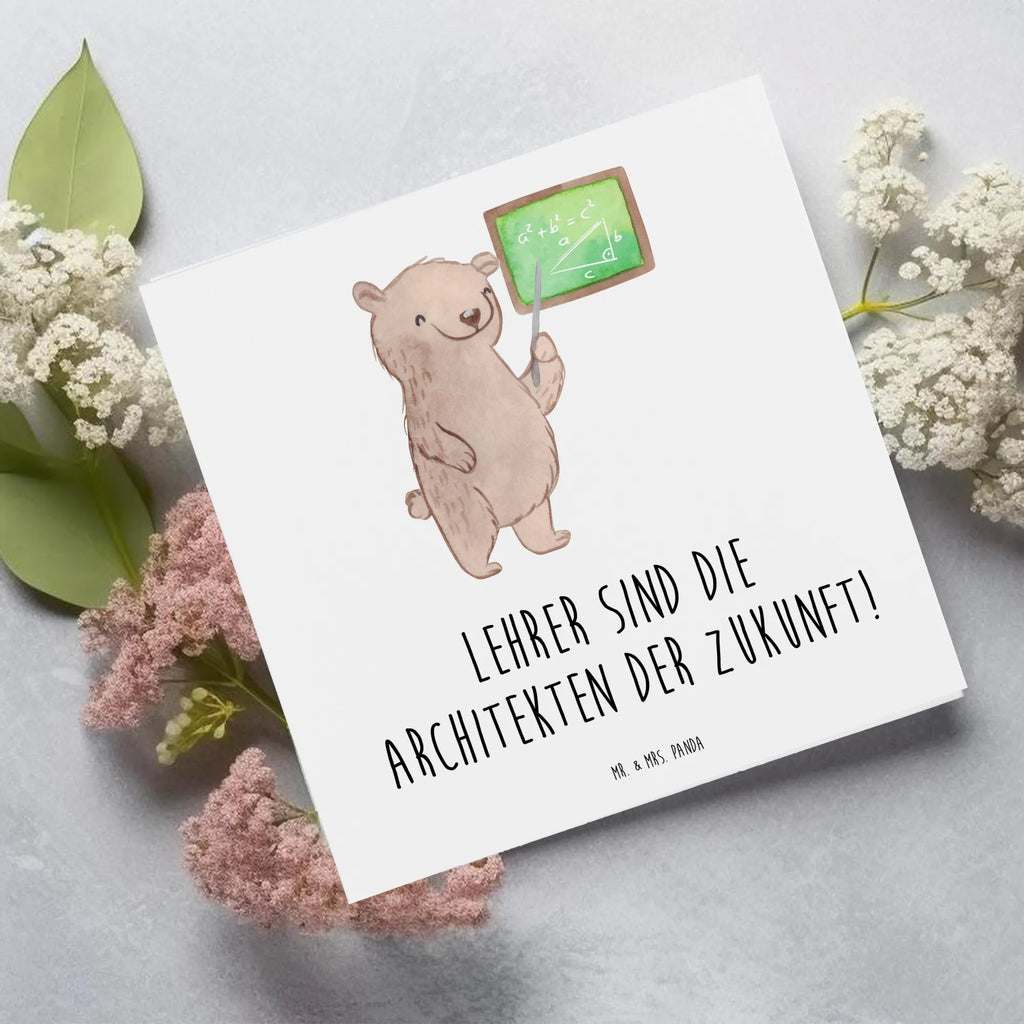 Deluxe Karte Lehrer Zukunftsarchitekten Grußkarte, Klappkarte, Karte, Einladungskarte, Hochwertige Klappkarte, Hochzeitskarte, Hochwertige Grußkarte, Geburtstagskarte, Glückwunschkarte, sprüche, zitate, spruch kollektion, inspiration, motivation, lebensweisheiten, geschenkideen, wanddeko, wohnaccessoires, sprüche sammlung, schöne sprüche, glück, liebe, freude, lächeln, alltag verschönern, nachhaltige geschenke, dekoration, kreativ, einzigartig, shopify, mr and mrs panda