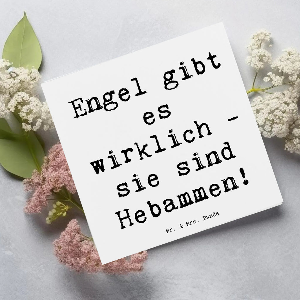 Deluxe Card Saying Engel gibt es wirklich - sie sind Hebammen! Glückwunschkarte, Einladungskarte, Karte, Klappkarte, Hochzeitskarte, Grußkarte, Hochwertige Grußkarte, Geburtstagskarte, Hochwertige Klappkarte, sprüche, zitate, spruch kollektion, inspiration, motivation, lebensweisheiten, geschenkideen, wanddeko, wohnaccessoires, sprüche sammlung, schöne sprüche, glück, liebe, freude, lächeln, alltag verschönern, nachhaltige geschenke, dekoration, kreativ, einzigartig, shopify, mr and mrs panda