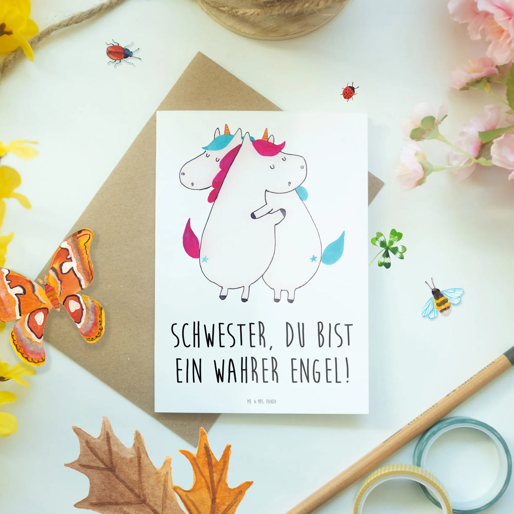 Greetings card Schwester, du bist ein wahrer Engel! Grußkarte, Geburtstagskarte, Klappkarte, Glückwunschkarte, Hochzeitskarte, Einladungskarte, Ansichtskarten, Karte