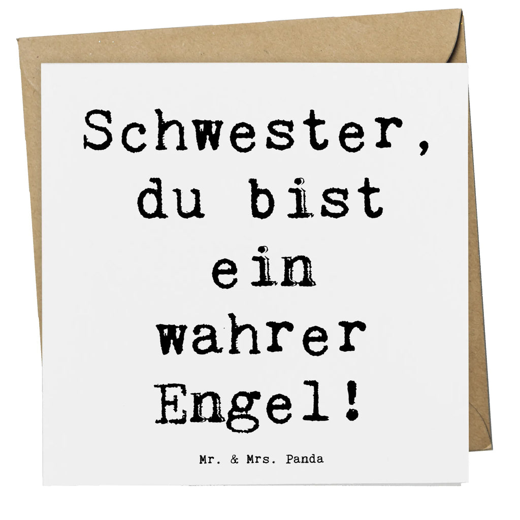 Deluxe Card Saying Schwester, du bist ein wahrer Engel! Hochwertige Klappkarte, Karte, Einladungskarte, Hochzeitskarte, Glückwunschkarte, Grußkarte, Geburtstagskarte, Hochwertige Grußkarte, Klappkarte