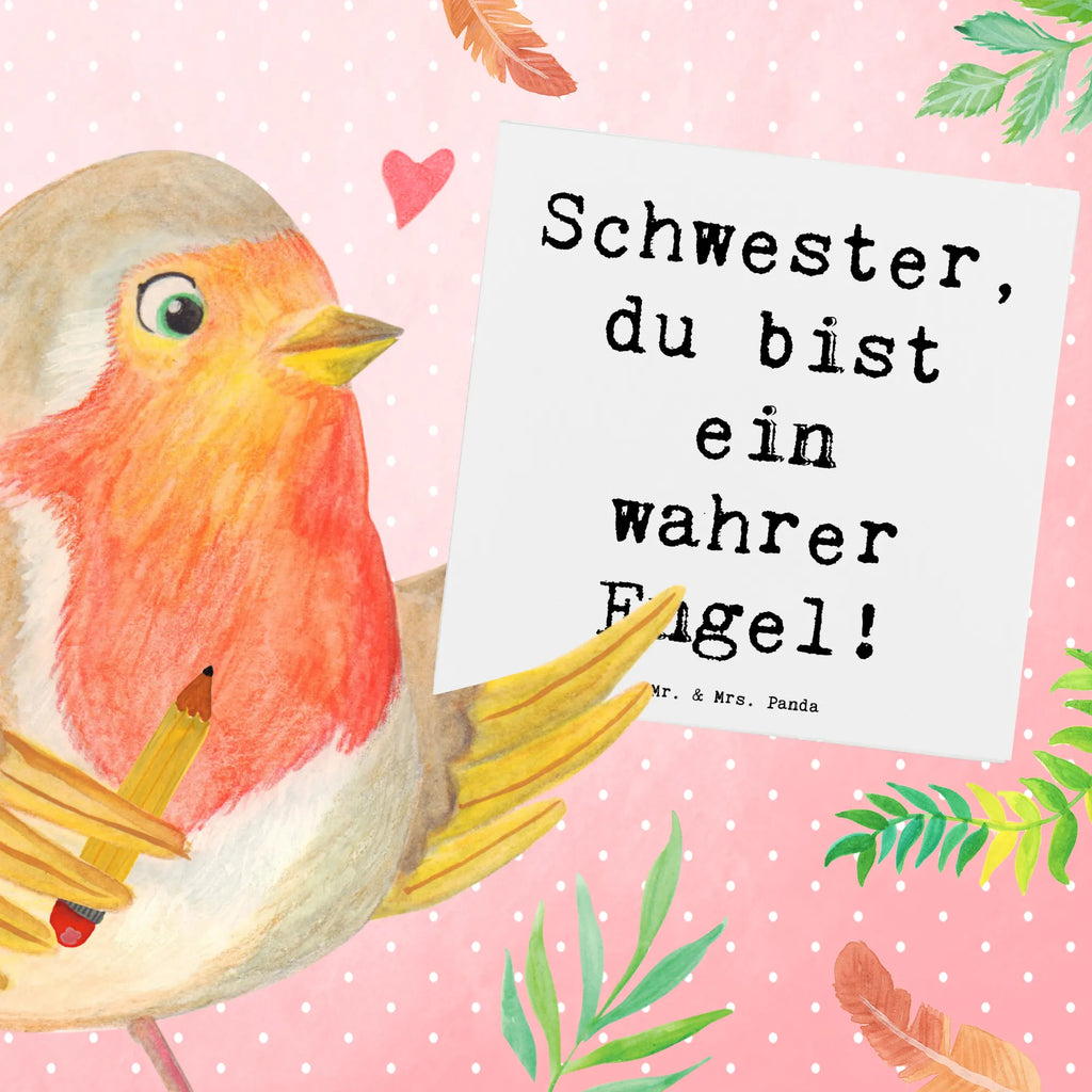 Deluxe Card Saying Schwester, du bist ein wahrer Engel! Hochwertige Klappkarte, Karte, Einladungskarte, Hochzeitskarte, Glückwunschkarte, Grußkarte, Geburtstagskarte, Hochwertige Grußkarte, Klappkarte