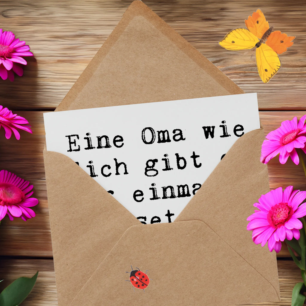Deluxe Card Saying Eine Oma wie dich gibt es nur einmal - unersetzlich und wunderbar! Karte, Grußkarte, Klappkarte, Einladungskarte, Glückwunschkarte, Hochzeitskarte, Geburtstagskarte, Hochwertige Grußkarte, Hochwertige Klappkarte