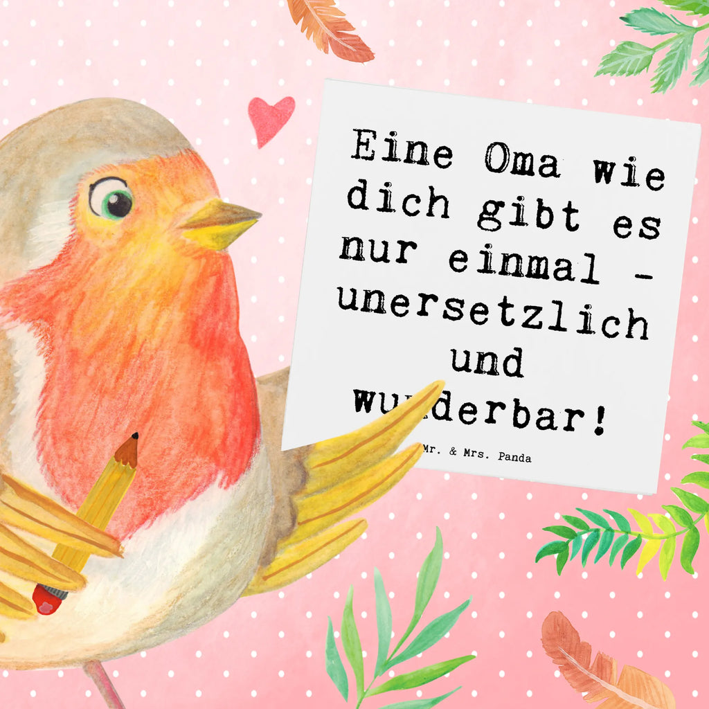 Deluxe Card Saying Eine Oma wie dich gibt es nur einmal - unersetzlich und wunderbar! Karte, Grußkarte, Klappkarte, Einladungskarte, Glückwunschkarte, Hochzeitskarte, Geburtstagskarte, Hochwertige Grußkarte, Hochwertige Klappkarte