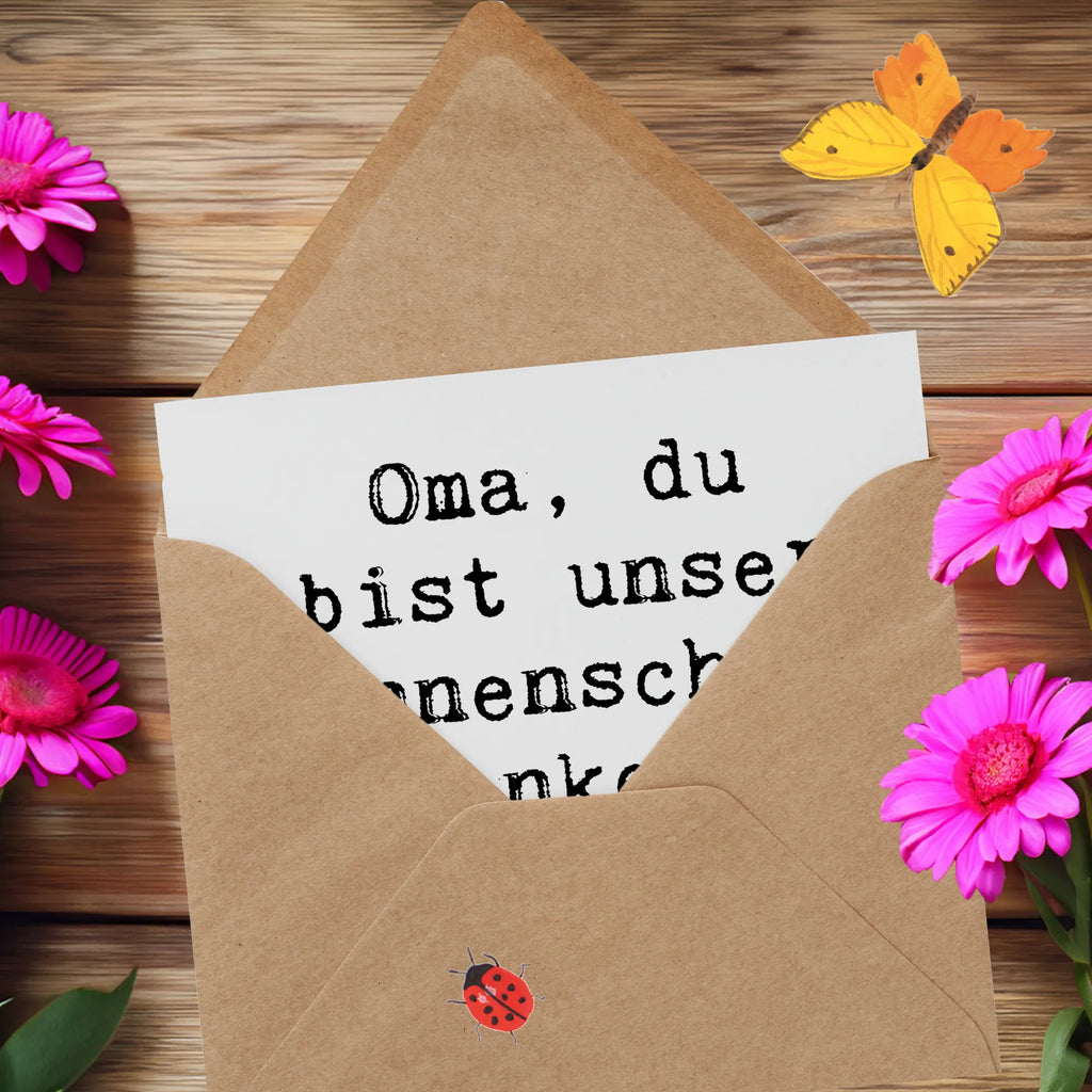 Deluxe Karte Spruch Oma Sonnenschein Hochwertige Klappkarte, Karte, Hochzeitskarte, Einladungskarte, Geburtstagskarte, Hochwertige Grußkarte, Grußkarte, Glückwunschkarte, Klappkarte