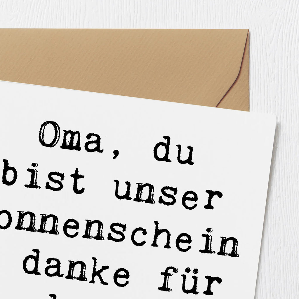 Deluxe Karte Spruch Oma Sonnenschein Hochwertige Klappkarte, Karte, Hochzeitskarte, Einladungskarte, Geburtstagskarte, Hochwertige Grußkarte, Grußkarte, Glückwunschkarte, Klappkarte