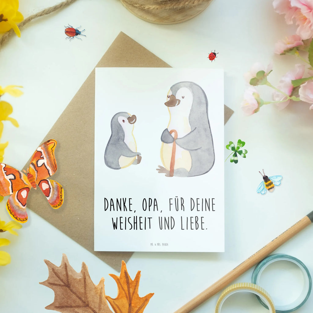 Grußkarte Opa Weisheit und Liebe Geburtstagskarte, Einladungskarte, Hochzeitskarte, Glückwunschkarte, Ansichtskarten, Klappkarte, Grußkarte, Karte, sprüche, zitate, spruch kollektion, inspiration, motivation, lebensweisheiten, geschenkideen, wanddeko, wohnaccessoires, sprüche sammlung, schöne sprüche, glück, liebe, freude, lächeln, alltag verschönern, nachhaltige geschenke, dekoration, kreativ, einzigartig, shopify, mr and mrs panda