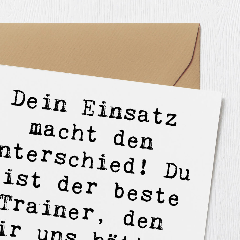 Deluxe Card Saying Dein Einsatz macht den Unterschied! Du bist der beste Trainer, den wir uns hätten wünschen können. Karte, Grußkarte, Klappkarte, Einladungskarte, Glückwunschkarte, Hochzeitskarte, Geburtstagskarte, Hochwertige Grußkarte, Hochwertige Klappkarte