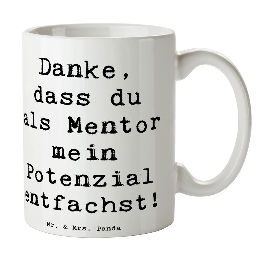 Mug Saying Danke, dass du als Mentor mein Potenzial entfachst! Tasse, Keramiktasse, Tasse mit Motiven, Geschenktasse, Tasse mit Zitaten, Bürotasse, Teetasse, Kaffeetasse, Porzellantasse, sprüche, zitate, spruch kollektion, inspiration, motivation, lebensweisheiten, geschenkideen, wanddeko, wohnaccessoires, sprüche sammlung, schöne sprüche, glück, liebe, freude, lächeln, alltag verschönern, nachhaltige geschenke, dekoration, kreativ, einzigartig, shopify, mr and mrs panda