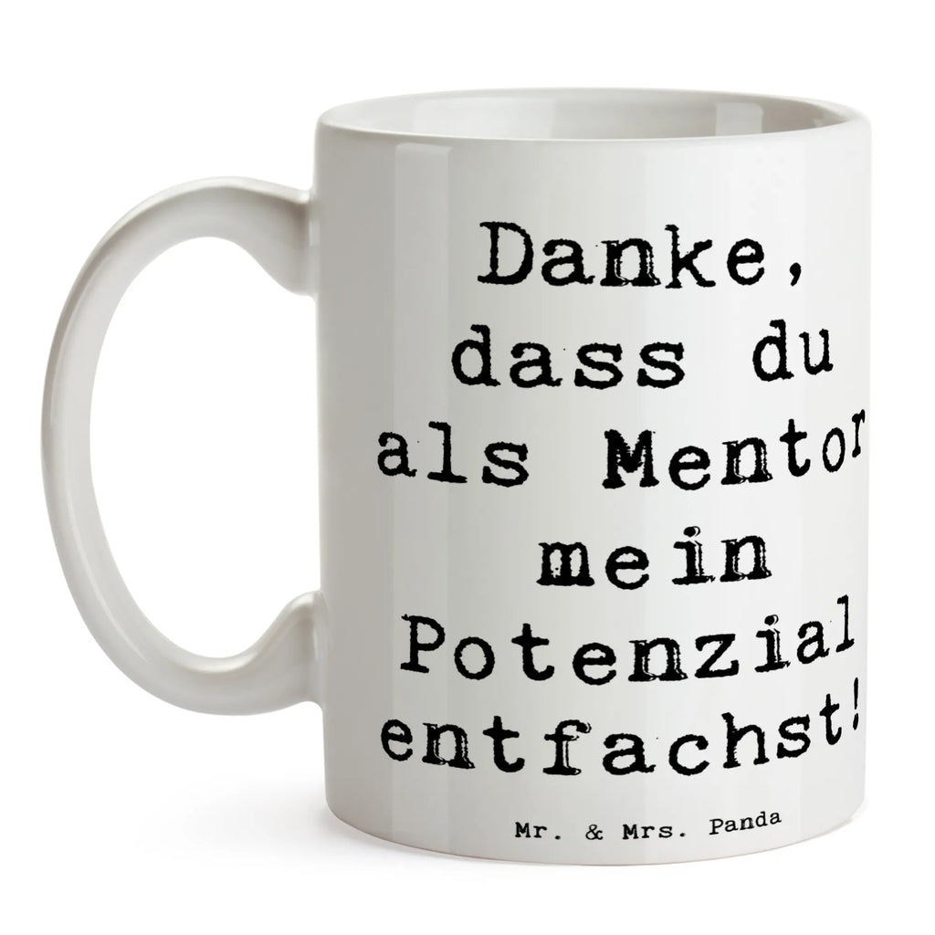 Mug Saying Danke, dass du als Mentor mein Potenzial entfachst! Tasse, Keramiktasse, Tasse mit Motiven, Geschenktasse, Tasse mit Zitaten, Bürotasse, Teetasse, Kaffeetasse, Porzellantasse, sprüche, zitate, spruch kollektion, inspiration, motivation, lebensweisheiten, geschenkideen, wanddeko, wohnaccessoires, sprüche sammlung, schöne sprüche, glück, liebe, freude, lächeln, alltag verschönern, nachhaltige geschenke, dekoration, kreativ, einzigartig, shopify, mr and mrs panda