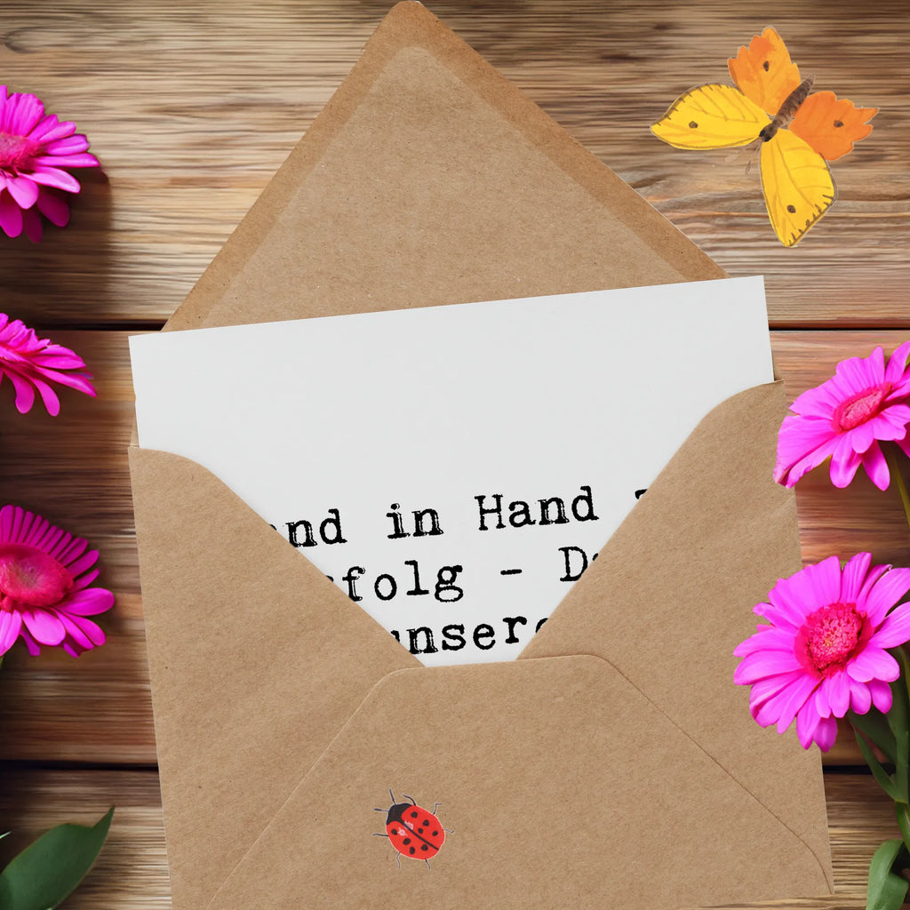 Deluxe Card Saying Hand in Hand zum Erfolg - Dank unserer Geschäftspartner! Hochzeitskarte, Einladungskarte, Hochwertige Grußkarte, Karte, Geburtstagskarte, Glückwunschkarte, Grußkarte, Hochwertige Klappkarte, Klappkarte
