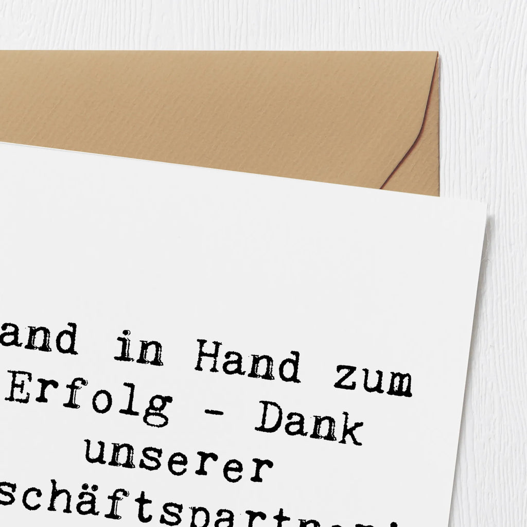 Deluxe Card Saying Hand in Hand zum Erfolg - Dank unserer Geschäftspartner! Hochzeitskarte, Einladungskarte, Hochwertige Grußkarte, Karte, Geburtstagskarte, Glückwunschkarte, Grußkarte, Hochwertige Klappkarte, Klappkarte