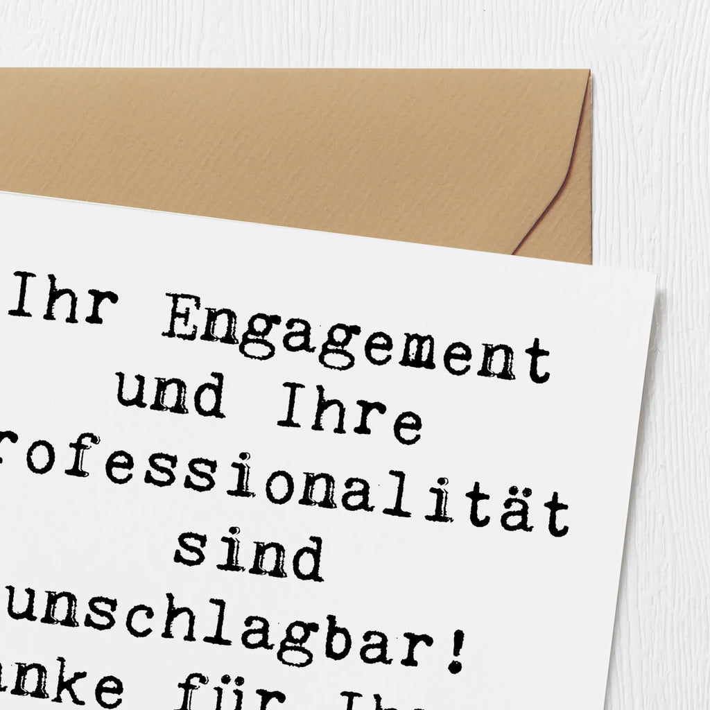 Deluxe Card Saying Ihr Engagement und Ihre Professionalität sind unschlagbar! Danke für Ihren hervorragenden Kundendienst! Karte, Hochwertige Klappkarte, Geburtstagskarte, Hochwertige Grußkarte, Einladungskarte, Hochzeitskarte, Grußkarte, Klappkarte, Glückwunschkarte