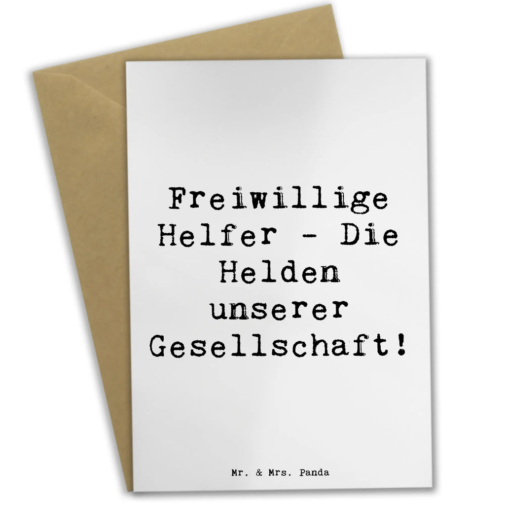 Greetings card Saying Freiwillige Helfer - Die Helden unserer Gesellschaft! Grußkarte, Klappkarte, Einladungskarte, Glückwunschkarte, Hochzeitskarte, Geburtstagskarte, Karte, Ansichtskarten
