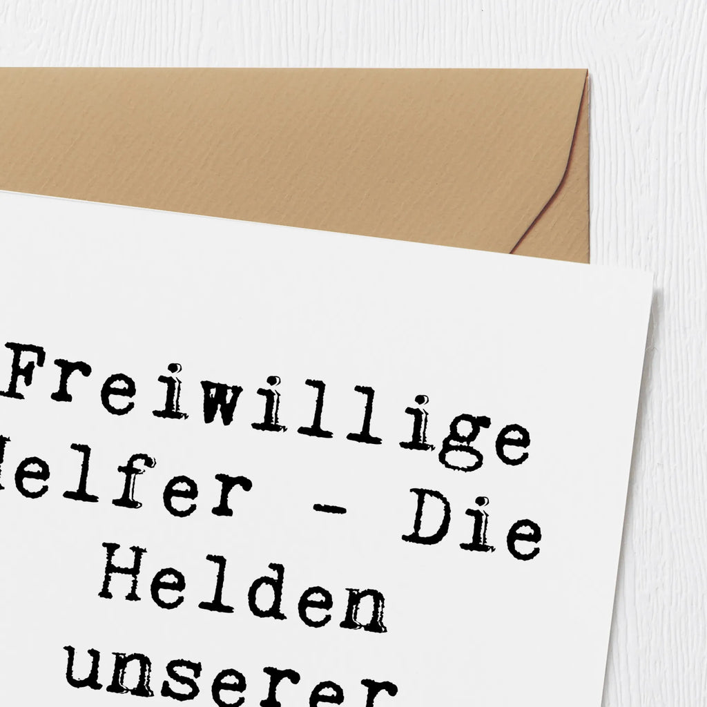 Deluxe Card Saying Freiwillige Helfer - Die Helden unserer Gesellschaft! Hochzeitskarte, Hochwertige Grußkarte, Geburtstagskarte, Karte, Einladungskarte, Glückwunschkarte, Hochwertige Klappkarte, Klappkarte, Grußkarte
