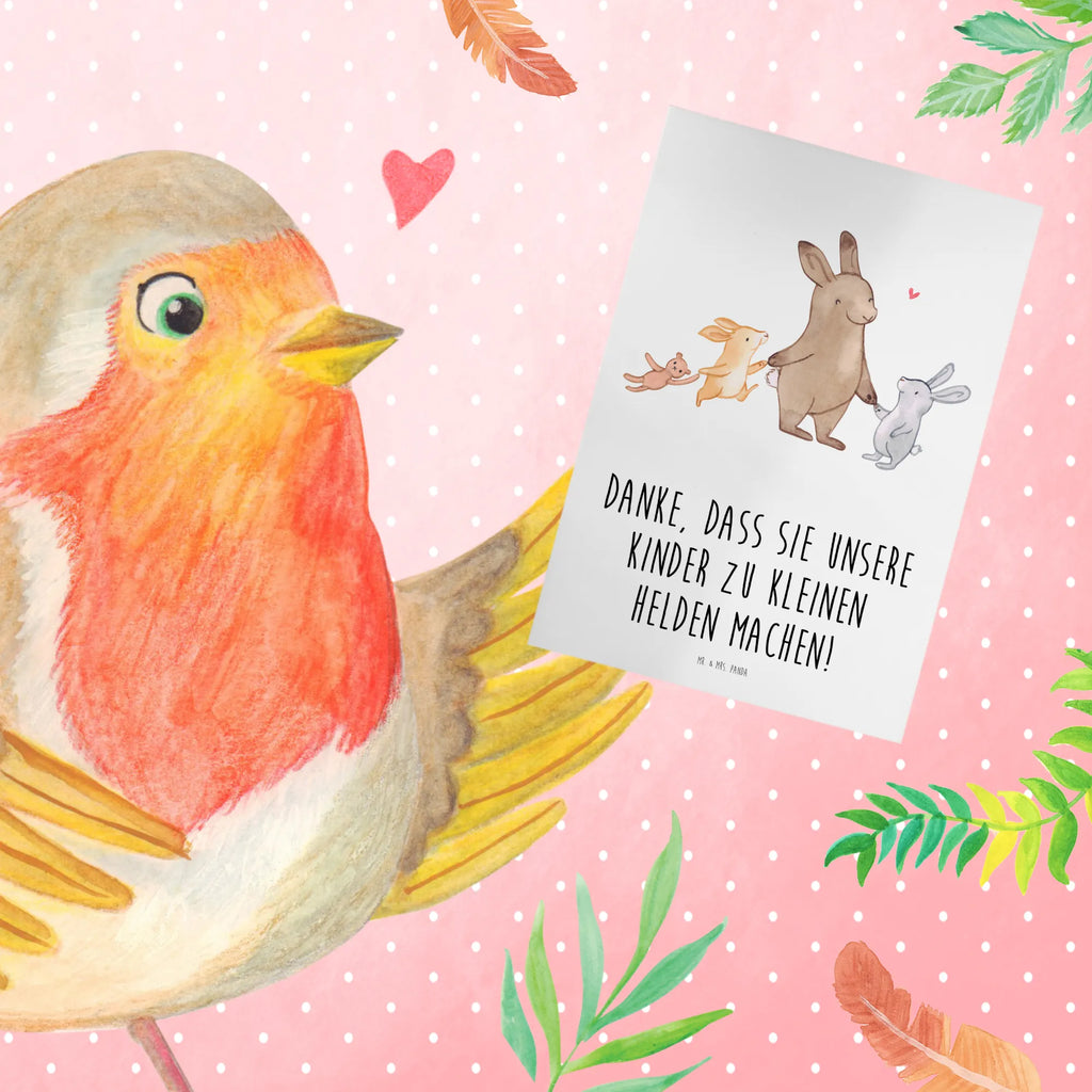 Greetings card Danke, dass Sie unsere Kinder zu kleinen Helden machen! Geburtstagskarte, Klappkarte, Karte, Glückwunschkarte, Grußkarte, Ansichtskarten, Hochzeitskarte, Einladungskarte