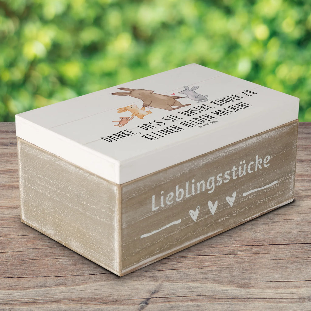 Holzkiste Erzieher Heldenmacher Erinnerungsbox, Geschenkdose, Kiste, Dekokiste, Aufbewahrungsbox, Geschenkbox, Holzkiste, Erinnerungskiste, XXL, Truhe, Schatulle, Schatzkiste