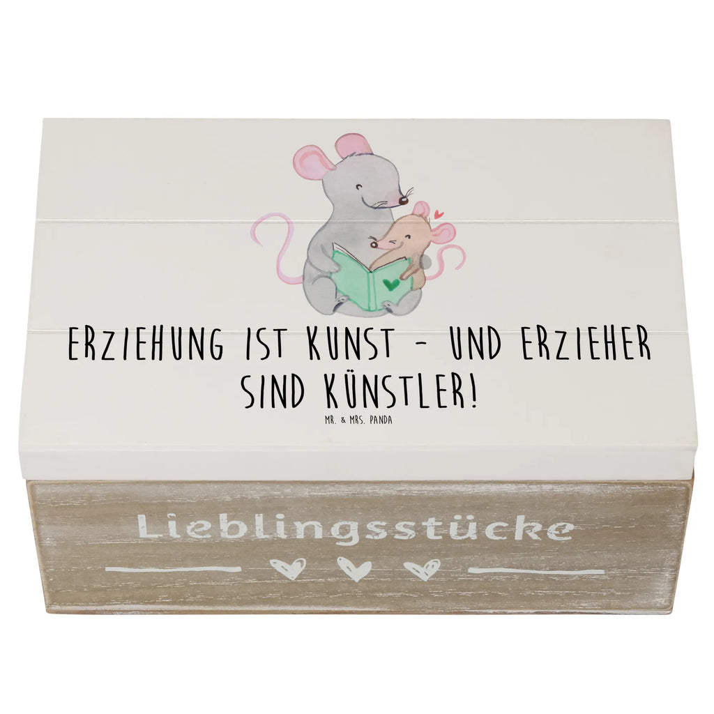 Wooden chest Erziehung ist Kunst - und Erzieher sind Künstler! Schatzkiste, XXL, Schatulle, Dekokiste, Geschenkdose, Kiste, Erinnerungsbox, Truhe, Geschenkbox, Holzkiste, Erinnerungskiste, Aufbewahrungsbox