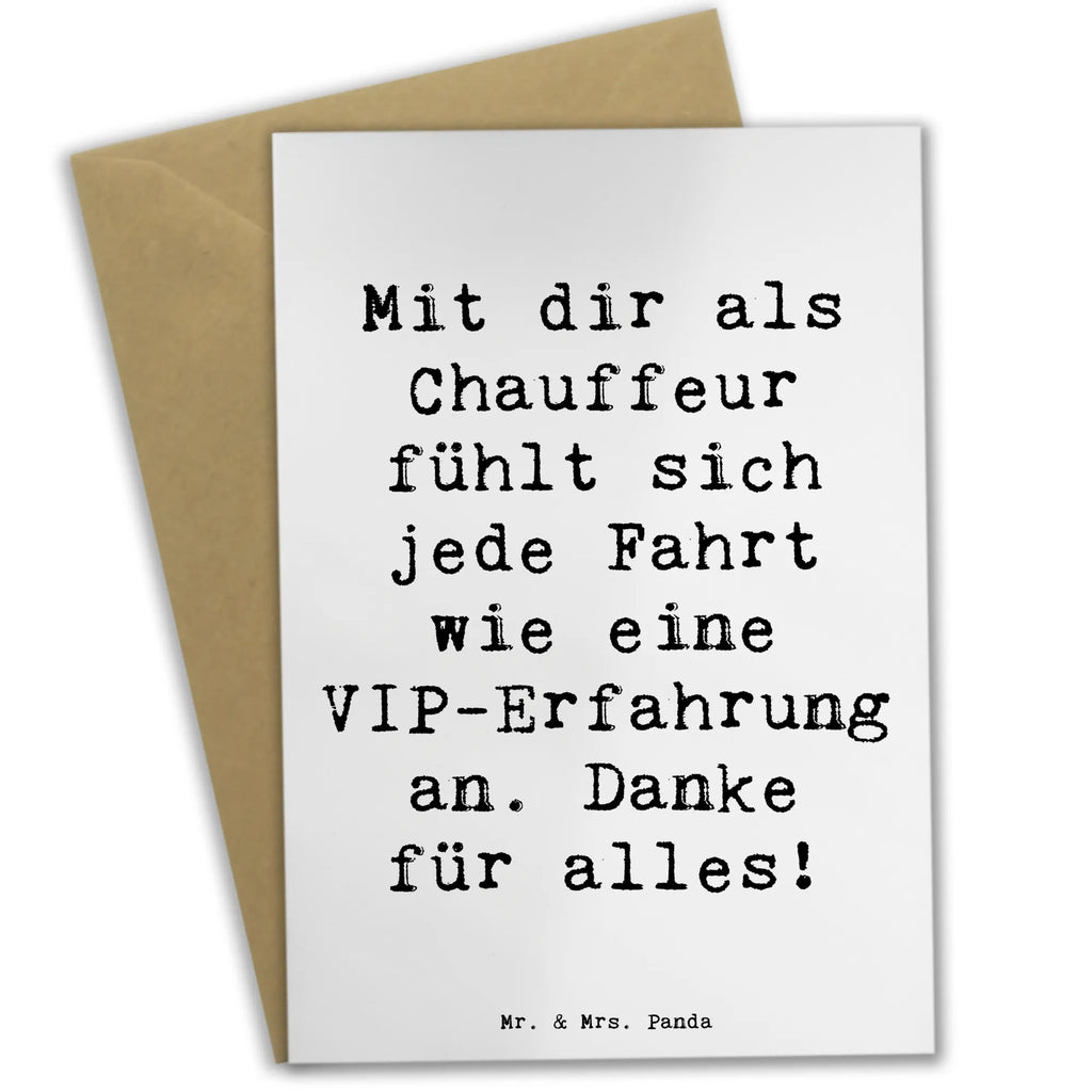Greetings card Saying Mit dir als Chauffeur fühlt sich jede Fahrt wie eine VIP-Erfahrung an. Danke für alles! Glückwunschkarte, Karte, Klappkarte, Einladungskarte, Ansichtskarten, Hochzeitskarte, Geburtstagskarte, Grußkarte
