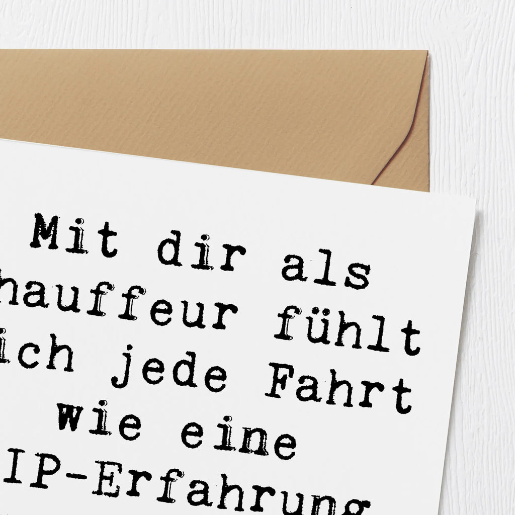 Deluxe Card Saying Mit dir als Chauffeur fühlt sich jede Fahrt wie eine VIP-Erfahrung an. Danke für alles! Karte, Grußkarte, Klappkarte, Einladungskarte, Glückwunschkarte, Hochzeitskarte, Geburtstagskarte, Hochwertige Grußkarte, Hochwertige Klappkarte
