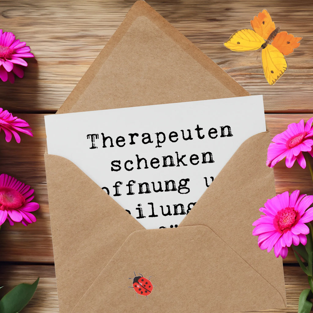 Deluxe Card Saying Therapeuten schenken Hoffnung und Heilung - Danke für Ihre wertvolle Arbeit! Karte, Grußkarte, Klappkarte, Einladungskarte, Glückwunschkarte, Hochzeitskarte, Geburtstagskarte, Hochwertige Grußkarte, Hochwertige Klappkarte