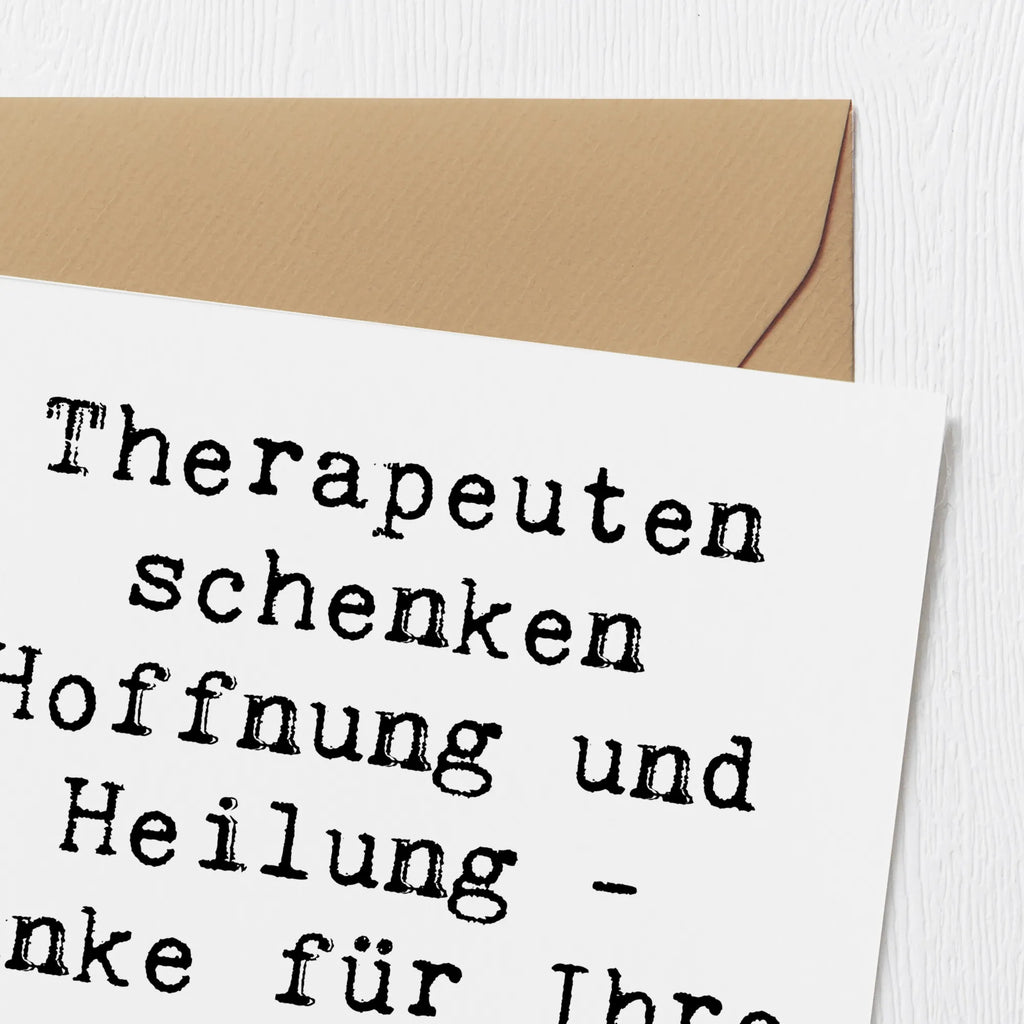 Deluxe Card Saying Therapeuten schenken Hoffnung und Heilung - Danke für Ihre wertvolle Arbeit! Karte, Grußkarte, Klappkarte, Einladungskarte, Glückwunschkarte, Hochzeitskarte, Geburtstagskarte, Hochwertige Grußkarte, Hochwertige Klappkarte