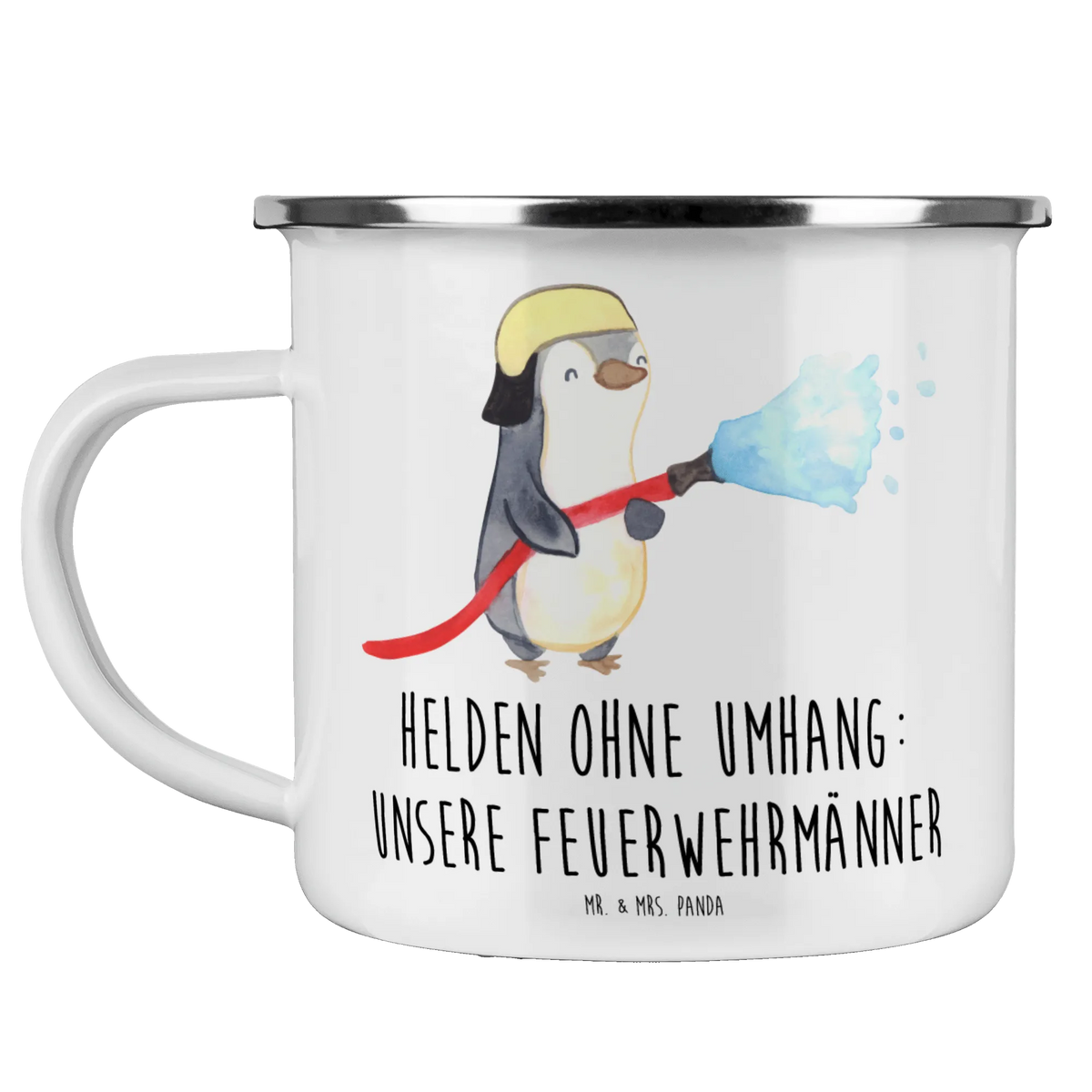 Camping Emaille Tasse Feuerwehrmann Helden