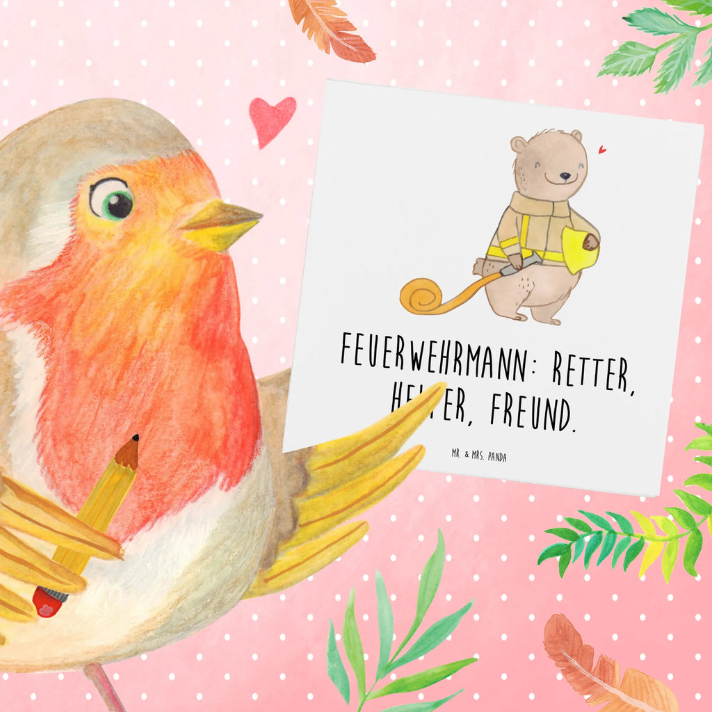 Deluxe Karte Feuerwehrmann Rettungsheld Grußkarte, Hochwertige Grußkarte, Hochwertige Klappkarte, Geburtstagskarte, Karte, Klappkarte, Hochzeitskarte, Glückwunschkarte, Einladungskarte, sprüche, zitate, spruch kollektion, inspiration, motivation, lebensweisheiten, geschenkideen, wanddeko, wohnaccessoires, sprüche sammlung, schöne sprüche, glück, liebe, freude, lächeln, alltag verschönern, nachhaltige geschenke, dekoration, kreativ, einzigartig, shopify, mr and mrs panda