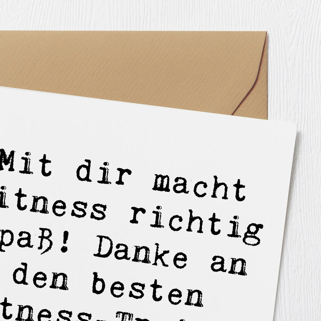 Deluxe Card Saying Mit dir macht Fitness richtig Spaß! Danke an den besten Fitness-Trainer der Welt! Karte, Grußkarte, Klappkarte, Einladungskarte, Glückwunschkarte, Hochzeitskarte, Geburtstagskarte, Hochwertige Grußkarte, Hochwertige Klappkarte