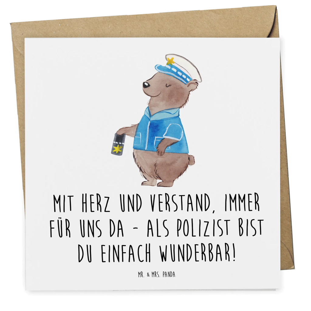 Deluxe Card Mit Herz und Verstand, immer für uns da - als Polizist bist du einfach wunderbar! Karte, Geburtstagskarte, Hochwertige Klappkarte, Hochwertige Grußkarte, Grußkarte, Glückwunschkarte, Klappkarte, Einladungskarte, Hochzeitskarte