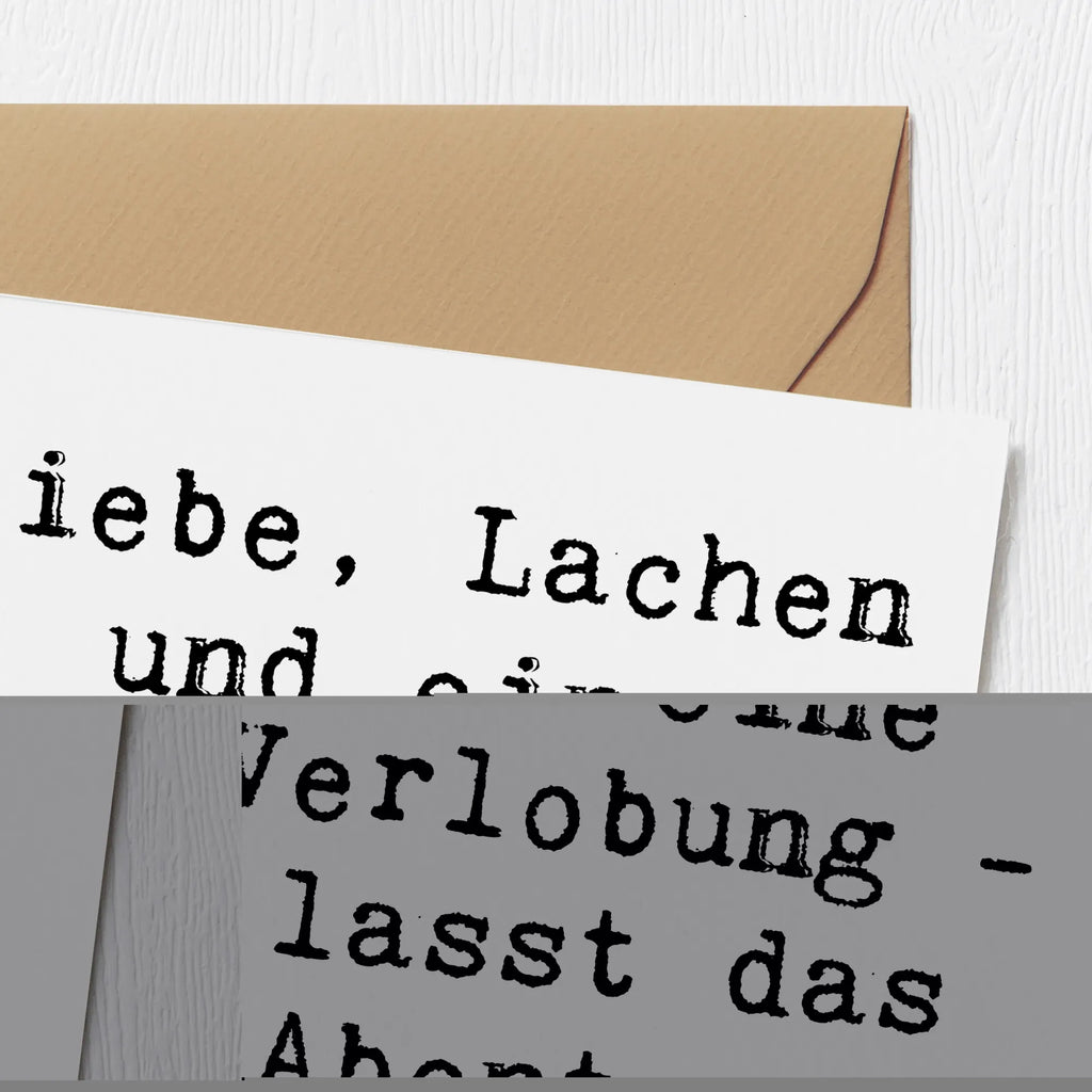 Deluxe Karte Liebe, Lachen und eine Verlobung - lasst das Abenteuer beginnen! Karte, Grußkarte, Klappkarte, Einladungskarte, Glückwunschkarte, Hochzeitskarte, Geburtstagskarte, Hochwertige Grußkarte, Hochwertige Klappkarte, Hochzeit, Hochzeitsgeschenk, Ehe, Hochzeitsfeier, Trauung, Trauungsgeschenk, Verlobungsfeier, Verlobungsgeschenk, Hochzeitsgeschenkideen, Hochzeitsgeschenke für Brautpaar
