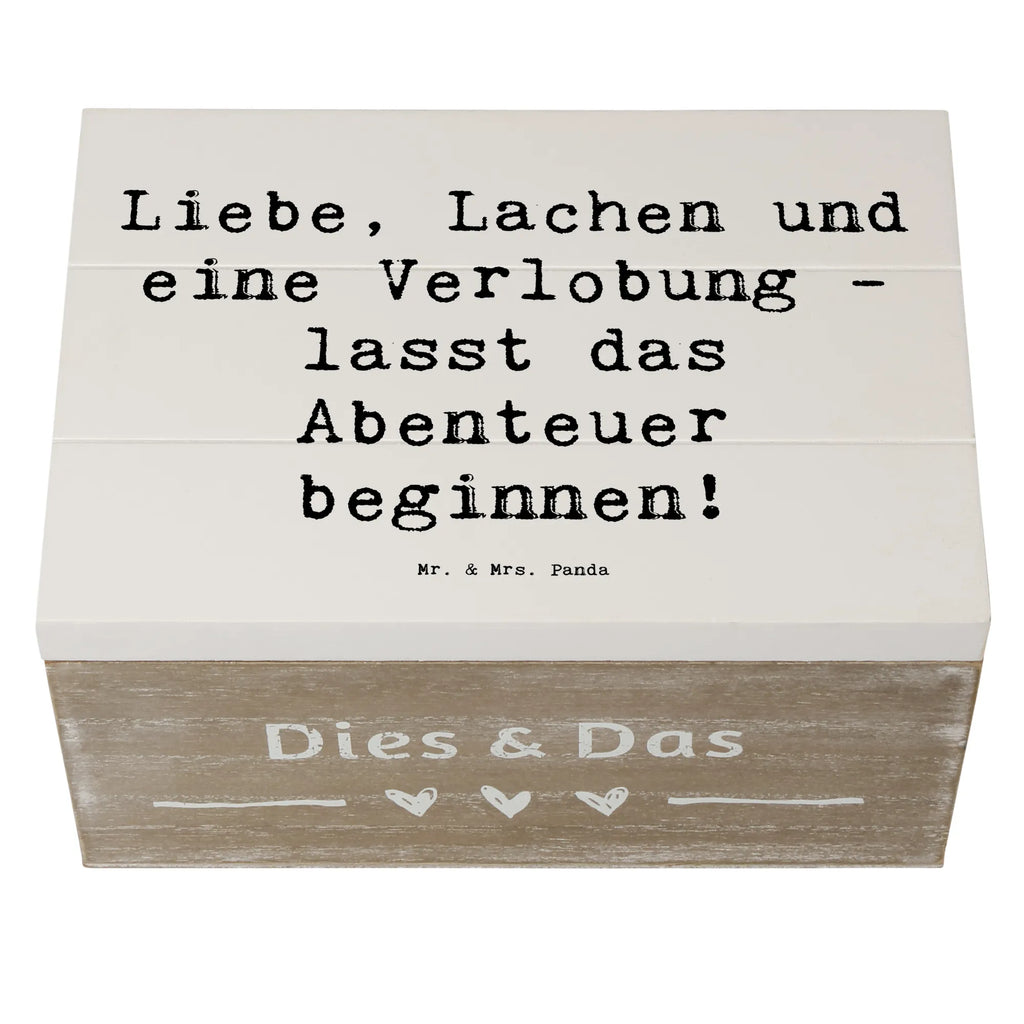 Wooden chest Saying Liebe, Lachen und eine Verlobung - lasst das Abenteuer beginnen! Aufbewahrungsbox, Dekokiste, Schatulle, Kiste, Holzkiste, Erinnerungsbox, XXL, Erinnerungskiste, Schatzkiste, Geschenkbox, Geschenkdose, Truhe, Hochzeit, Hochzeitsgeschenk, Ehe, Hochzeitsfeier, Trauung, Trauungsgeschenk, Hochzeitskarte, Verlobungsfeier, Verlobungsgeschenk, Hochzeitsgeschenkideen, Hochzeitsgeschenke für Brautpaar