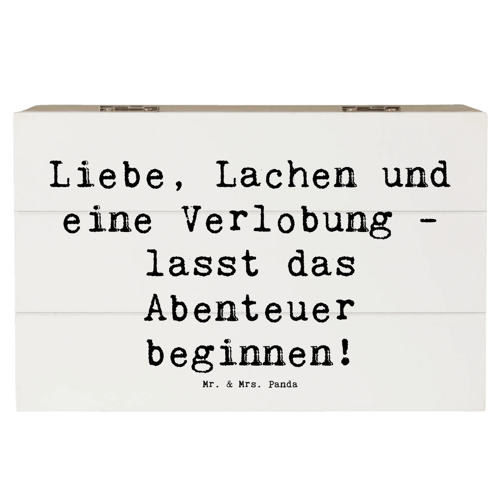 Wooden chest Saying Liebe, Lachen und eine Verlobung - lasst das Abenteuer beginnen! Aufbewahrungsbox, Dekokiste, Schatulle, Kiste, Holzkiste, Erinnerungsbox, XXL, Erinnerungskiste, Schatzkiste, Geschenkbox, Geschenkdose, Truhe, Hochzeit, Hochzeitsgeschenk, Ehe, Hochzeitsfeier, Trauung, Trauungsgeschenk, Hochzeitskarte, Verlobungsfeier, Verlobungsgeschenk, Hochzeitsgeschenkideen, Hochzeitsgeschenke für Brautpaar