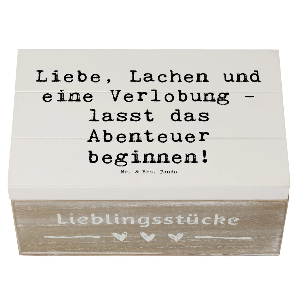 Wooden chest Saying Liebe, Lachen und eine Verlobung - lasst das Abenteuer beginnen! Aufbewahrungsbox, Dekokiste, Schatulle, Kiste, Holzkiste, Erinnerungsbox, XXL, Erinnerungskiste, Schatzkiste, Geschenkbox, Geschenkdose, Truhe, Hochzeit, Hochzeitsgeschenk, Ehe, Hochzeitsfeier, Trauung, Trauungsgeschenk, Hochzeitskarte, Verlobungsfeier, Verlobungsgeschenk, Hochzeitsgeschenkideen, Hochzeitsgeschenke für Brautpaar