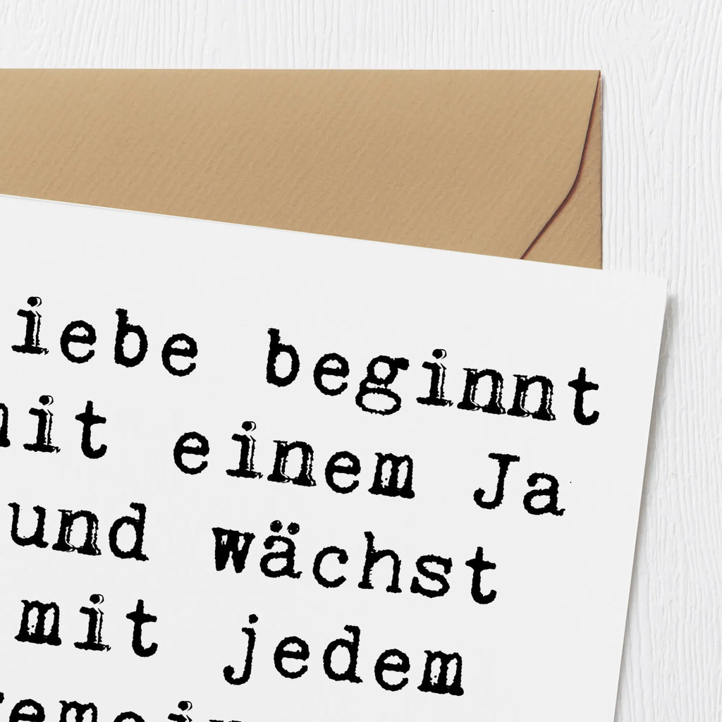 Deluxe Card Saying Liebe beginnt mit einem Ja und wächst mit jedem gemeinsamen Tag. Karte, Grußkarte, Klappkarte, Einladungskarte, Glückwunschkarte, Hochzeitskarte, Geburtstagskarte, Hochwertige Grußkarte, Hochwertige Klappkarte, Hochzeit, Hochzeitsgeschenk, Ehe, Hochzeitsfeier, Trauung, Trauungsgeschenk, Verlobungsfeier, Verlobungsgeschenk, Hochzeitsgeschenkideen, Hochzeitsgeschenke für Brautpaar